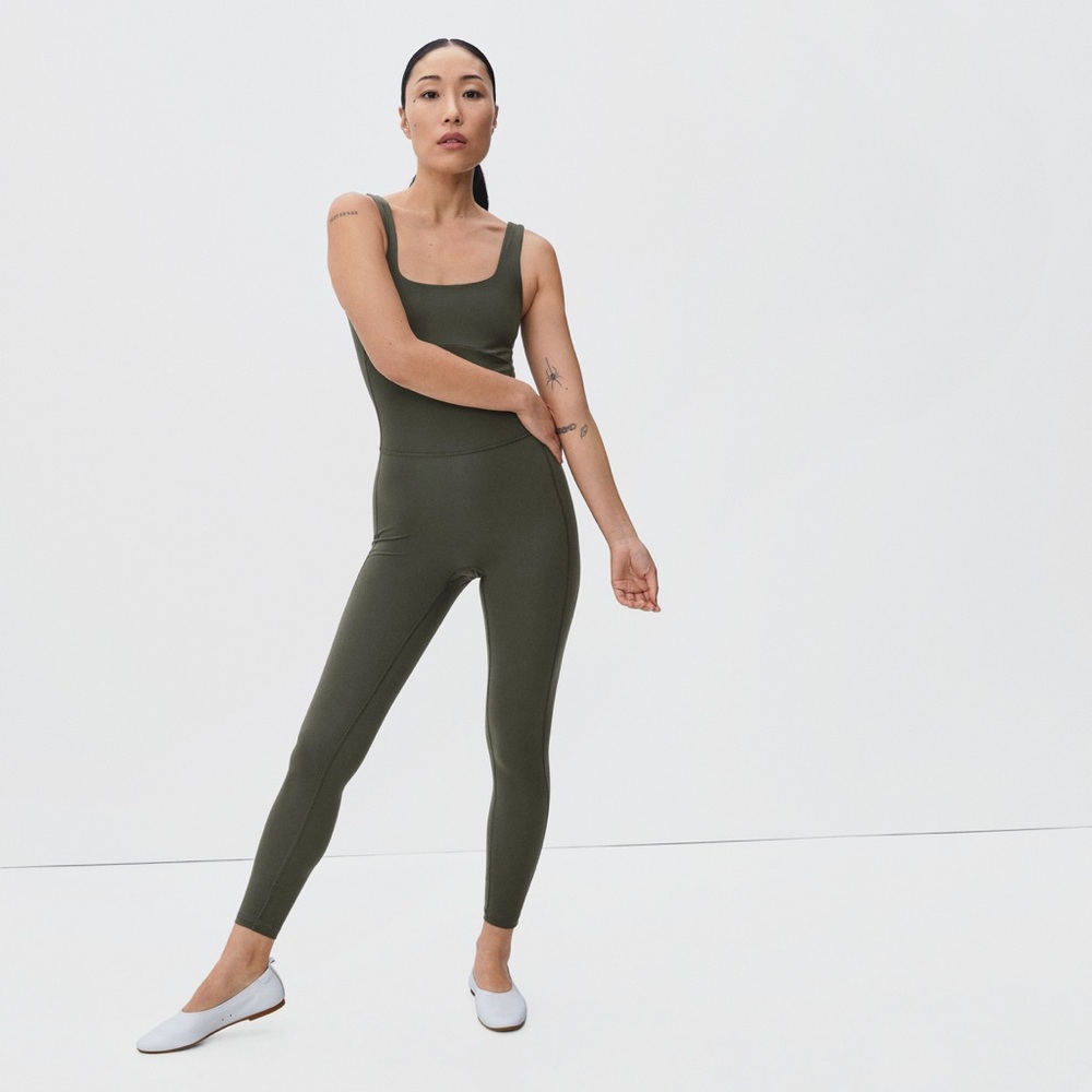 Everlane Green Perform Square Neck Unitard XS